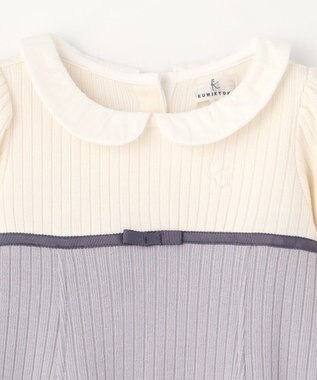 組曲 KIDS 【90-100㎝】バイカラーニットソー ワンピース ライトグレー系