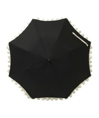 MOONBAT 【一級遮光/晴雨兼用】LANVIN en Bleu (ランバン オン ブルー)  折りたたみ日傘 シャイニーフリル 遮光 遮熱 UV ブラック