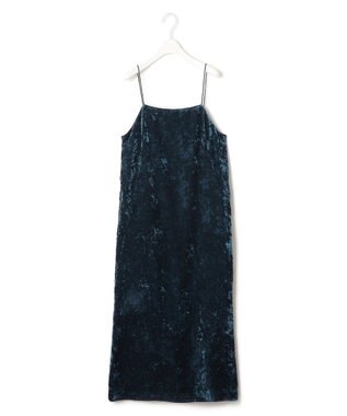 ICB 【洗える】 シアーベルベット キャミソールワンピース スレートブルー系