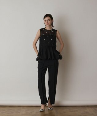 GRACE CONTINENTAL バルーンチュールトップ ブラック