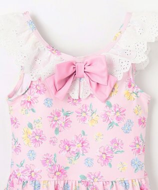 ANY KIDS 花柄×レース ワンピース水着 ピンク