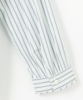 J.PRESS LADIES 【洗える】BEZ VEGA ストライプ フリルネック ブラウス スカイブルー系1