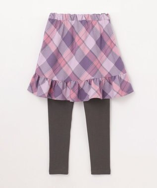 ANY KIDS チェック スカッツ ラベンダー系チェック