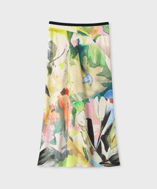 Paul Smith 【洗える】Fabric Floral Collageスカート オレンジ
