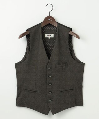 JOSEPH ABBOUD 【キングサイズ・ストレッチ/多機能】ツィーディジャージ ベスト ダークブラウン系4