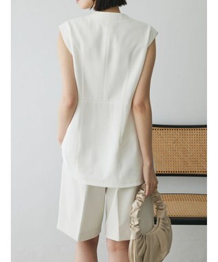 Green Parks AnriettMusee ネック切替デザインベスト Off White