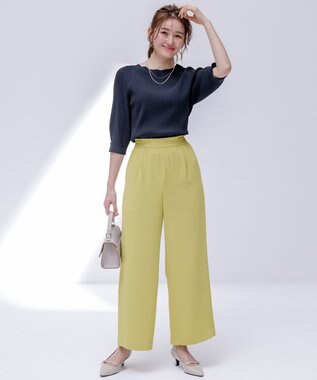 ANY SIS 【撥水・接触冷感・UVカット】コンフォートイージー ワイドパンツ イエロー