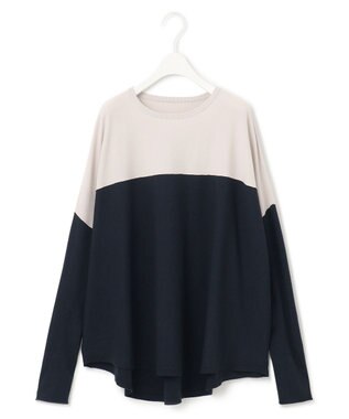 ICB 【洗える】 ヴィスコースワイド プルオーバー トープ×ネイビー系