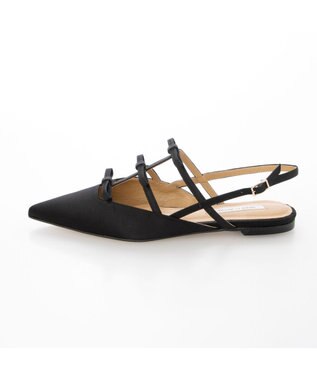 MODE ET JACOMO <MODE ET JACOMO>リボンフラットバックベルトパンプス ブラックキジ