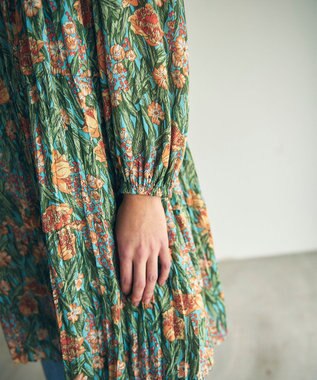 GRACE CONTINENTAL フラワープリントティアードミニワンピース オレンジ