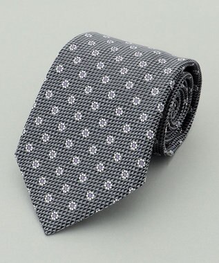  【日本製】西陣ネクタイ_グレー×パープル系