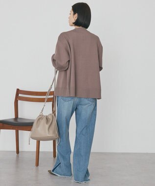 AMERICAN HOLIC クルーネックニットカーディガン Gray Beige