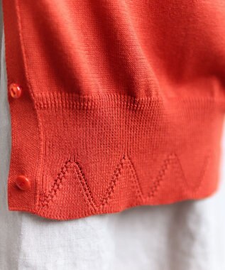 muuc 〈高品質シルク＆スーピマ超長綿〉〈洗えるニット〉〈通年着られる〉シルクコットンのロングカーディガン オレンジ