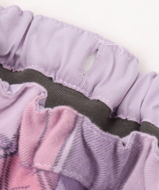 ANY KIDS チェック スカッツ ラベンダー系チェック