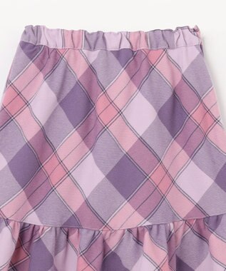 ANY KIDS チェック スカッツ ラベンダー系チェック