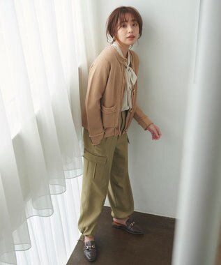 Feroux 【ONWARD CROSSET MAG掲載】ツイードライクニット ジャケット ベージュ系