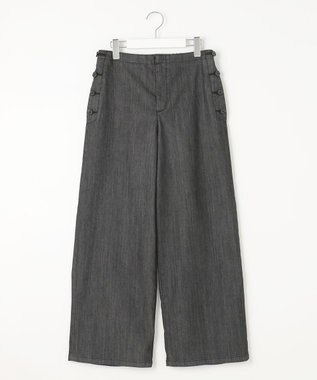 J.PRESS LADIES L 【洗える】T/C DENIM セミワイド パンツ ブラック系