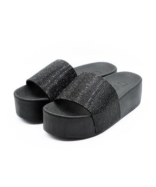 APOM ラインストーンリカバリーサンダル ブラック