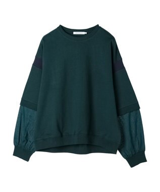 AMERICAN HOLIC 袖異素材ミニ裏毛プルオーバー Green