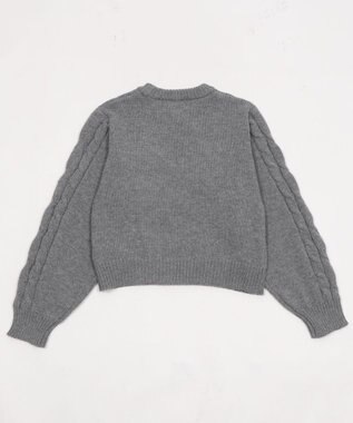 WEGO チュールリボンケーブルニット 杢グレー