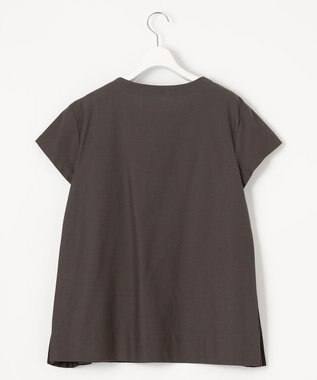 自由区 L 【洗える】ツイストプレインジャージーサイドプリーツ カットソー グレー系