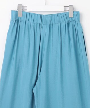 自由区 L 【ウエストゴム・洗える】エアリーツイルワイド パンツ ライトブルー