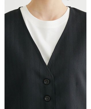 Green Parks ヘリンボーンベスト Black