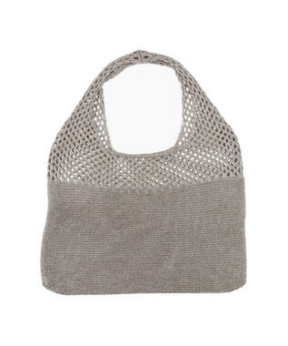 UNBILLION カシュカシュ cachecache / メタリック糸ホーボーバッグ シルバー