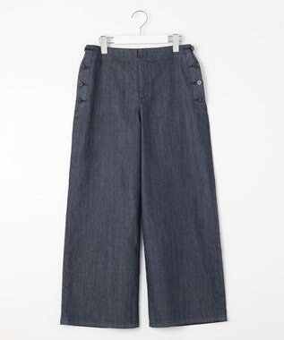J.PRESS LADIES L 【洗える】T/C DENIM セミワイド パンツ ネイビー系