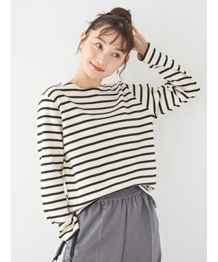 AMERICAN HOLIC バックパールボーダープルオーバー Border Black