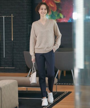 自由区 【接触冷感・吸湿・速乾・XXSサイズあり】COOLMAX テーパードパンツ ネイビー系