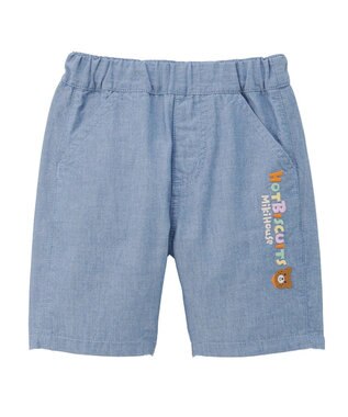 MIKI HOUSE HOT BISCUITS 【80-120cm】 パステルロゴ 6分丈パンツ ブルー