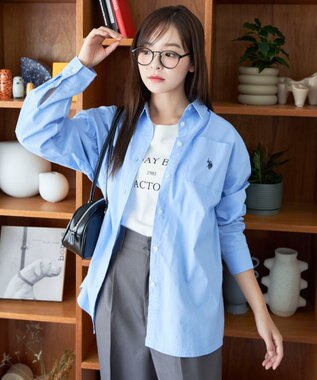 WEGO 【25年秋新色登場★】U.S. POLO ASSN.別注ロングスリーブシャツ ブルー