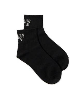 WEGO バックロゴアンクルソックス ブラック