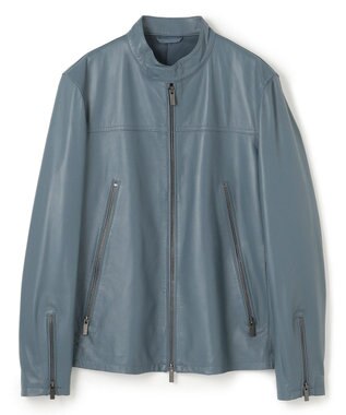 JOSEPH HOMME ライトラムナッパレザー　シングルライダース ダルブルー系
