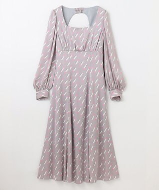 GRACE CONTINENTAL バックシャンリップドレス グレー