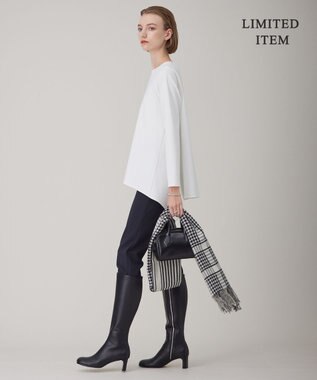 ICB L 【WEB限定・洗える】ヴィスコースストレッチポンチ イレギュラーヘムプルオーバー オフホワイト系