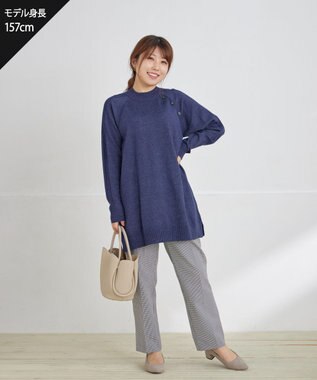 Tiaclasse 【洗える】テーパードパンツ ブラックチェック