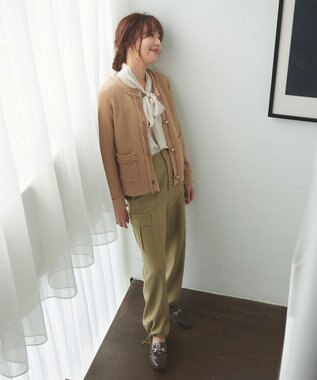 Feroux 【ONWARD CROSSET MAG掲載】ツイードライクニット ジャケット ベージュ系