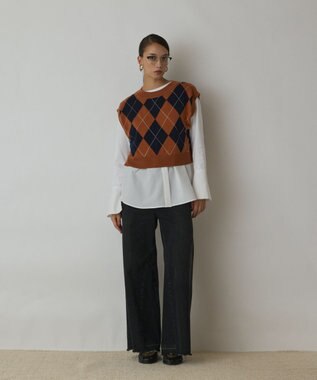 アーガイルニットベスト