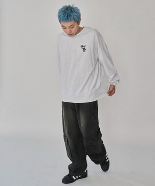 WEGO 【ユニセックス着用ITEM】別注BENDAVISワンポイントT（LS） アッシュグレー