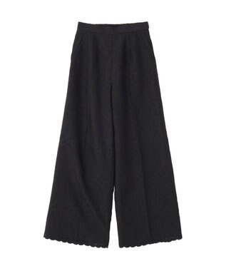 YECCA VECCA 刺繍ワイドパンツ Black
