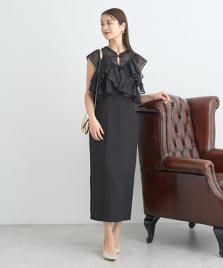 earth music&ecology SET2点フリルボレロ＋ナローワンピース ブラック