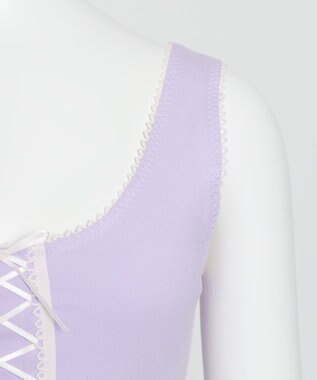 WEGO 【ハーフトップ＆ショーツセット】Liliane　Ciel　　レースアップリボン ライトパープル