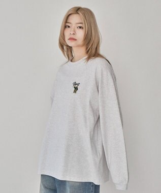 WEGO 【ユニセックス着用ITEM】別注BENDAVISワンポイントT（LS） アッシュグレー