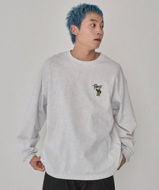 WEGO 【ユニセックス着用ITEM】別注BENDAVISワンポイントT（LS） アッシュグレー