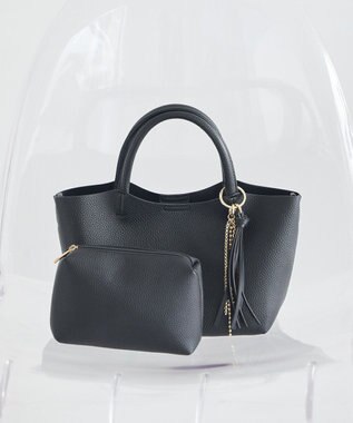 earth music&ecology 【軽量】チャーム付きミニトートバッグ Black