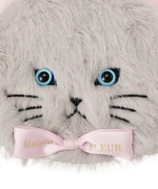 Maison de FLEUR ねこフェイスポーチ Light Gray