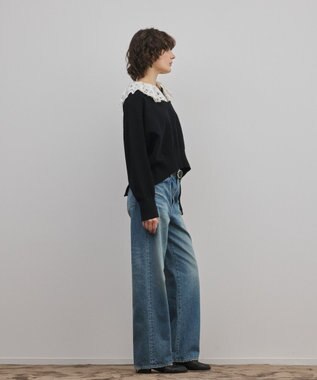 GRACE CONTINENTAL ワイドストレートデニムパンツ インディゴ