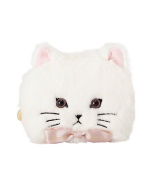 Maison de FLEUR ねこフェイスポーチ Ivory
